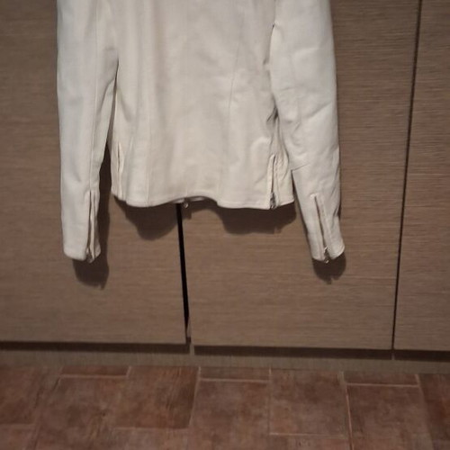 Leather jacket, white, size XS