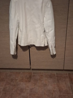 Leather jacket, white, size XS