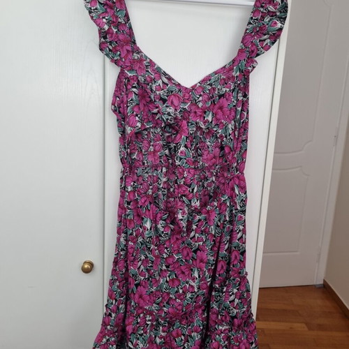 Shein Floral Dress new, fuchsia with ruffles, size L
