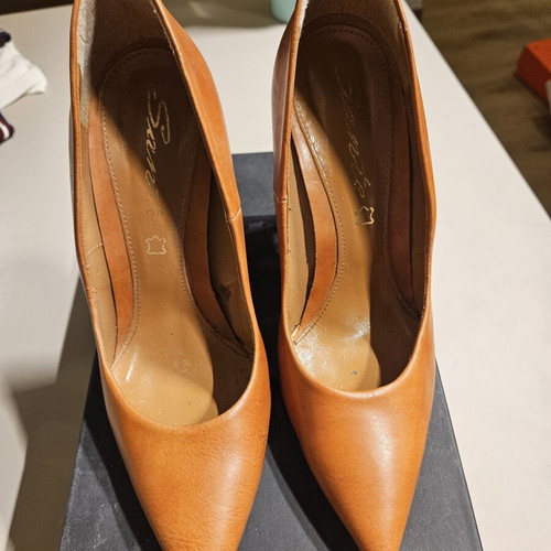 Sante leather high heels size 38, like new, tan