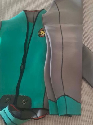 Spearfishing wetsuit and underwater fishing gear, XL, 6mm thickness, Mares fins included