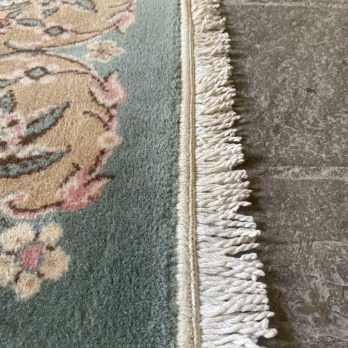 Set of 3 Handmade Vintage Wool Rugs with Romantic Floral Design