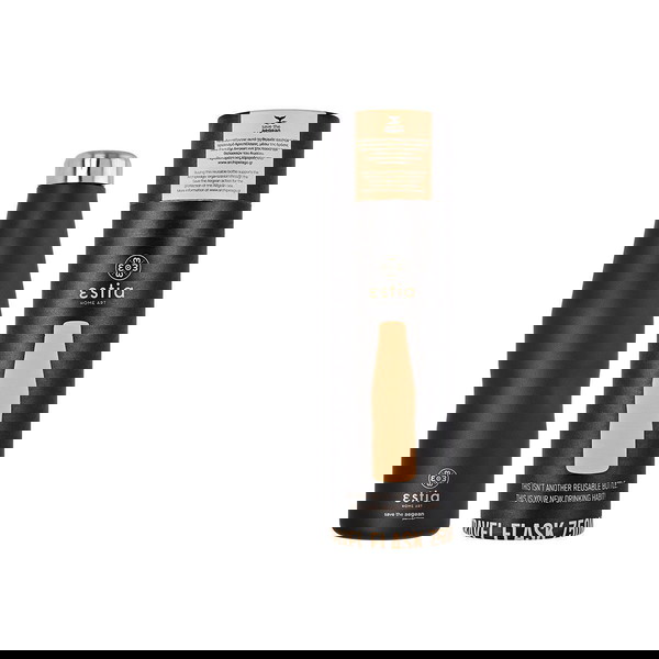 Estia Travel Flask Save the Aegean Μπουκάλι Θερμός Ανοξείδωτο BPA Free 750ml MIDNIGHT BLACK