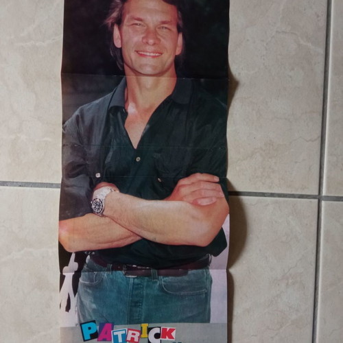 Patrick Swayze poster used double-sided 51x21 cm