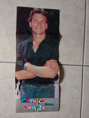 Patrick Swayze poster used double-sided 51x21 cm