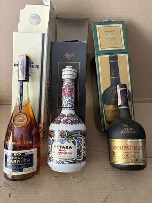 Grand Marnier, Metaxa και Courvoisier συλλεκτικά ποτά, σετ 3