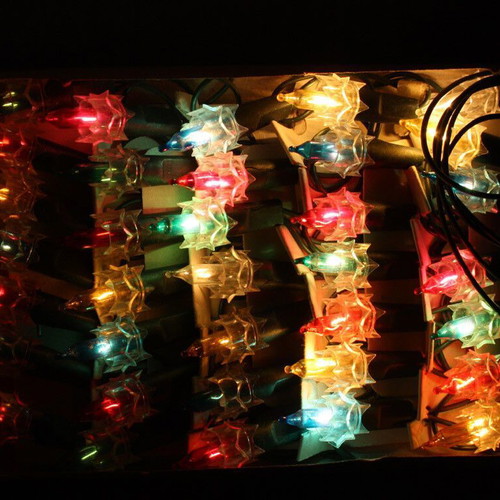 Christmas spiked multicolor lights 35 vintage