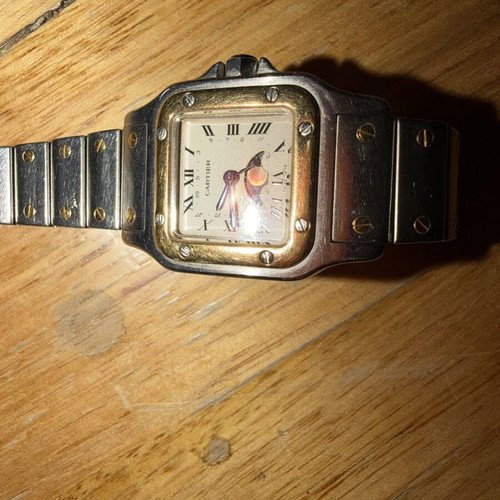 Cartier Santos Moonphase 29mm steel & yellow gold watch used