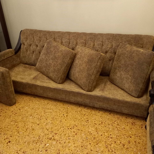 Sofa set used, 4-seat with 4 armchairs vintage condition