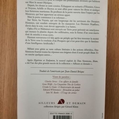 Olympos novel used, French edition