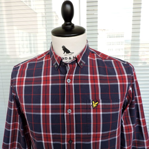 Lyle and Scott Mens Long Sleeve Checked Shirt Size M like new, blue red