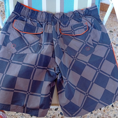 Giannis Ziros swim shorts Large used, gray and beige