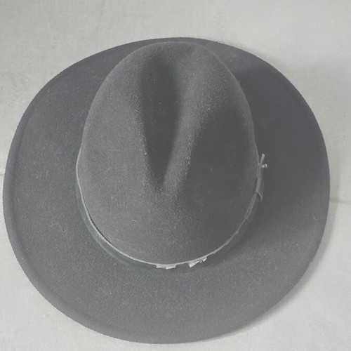 Italian vintage leather hat, black