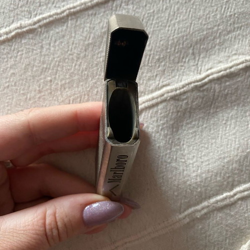 Marlboro silver metal lighter case used