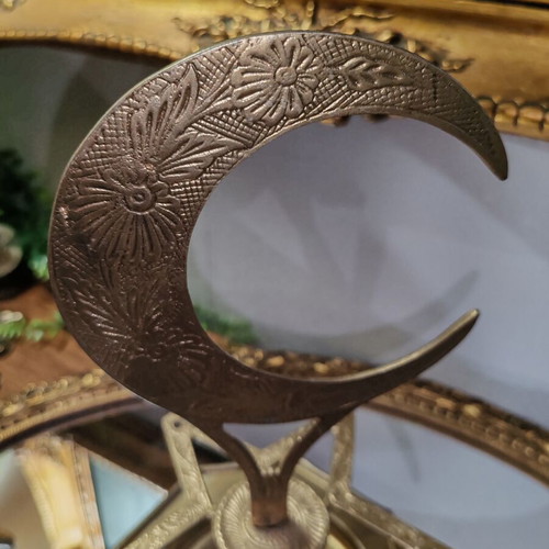 Vintage brass desktop decoration Crescent and Star