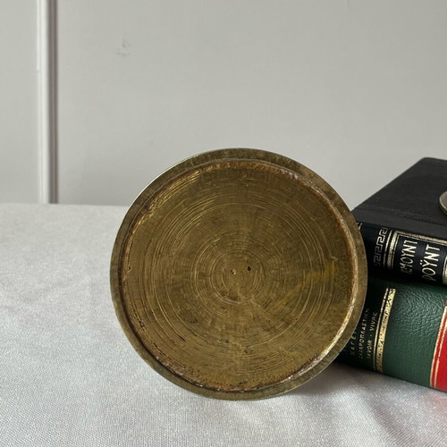 Ζεύγος vintage κηροπήγια μεταχειρισμένα από μασίφ μπρούτζο και φυσικό όνυχα