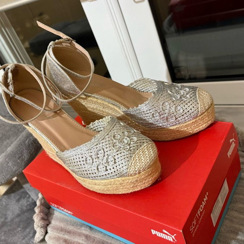 Silver platform sandals size 40 new