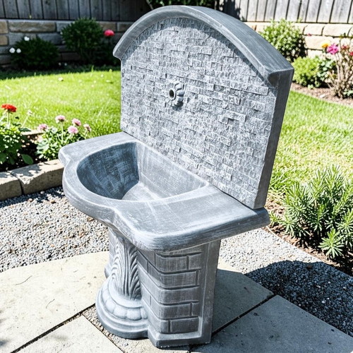 Garden fountain Veselina new, concrete, gray and white
