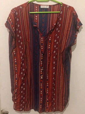 PPTSTYLE sleeveless tribal blouse XL like new, multicolor