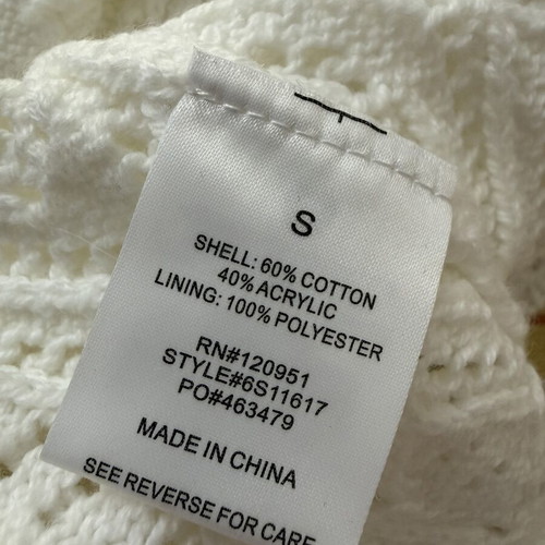White knitted top with square neckline and peplum by Pink Rose like new