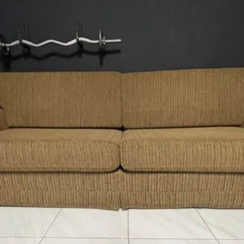 Handmade fabric four-seater sofa, 2.80m x 0.95m