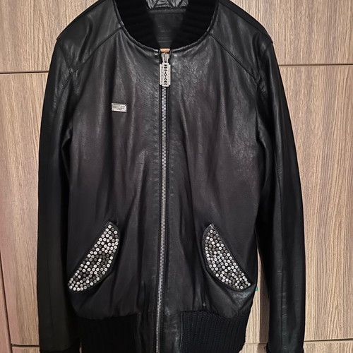 Philipp Plein leather jacket black new, size L