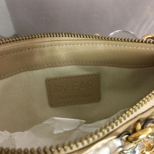 By Far Capria Chainlink leather shoulder bag nude new