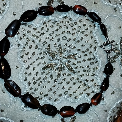 Baltic amber necklace handmade new with 17 cognac beads