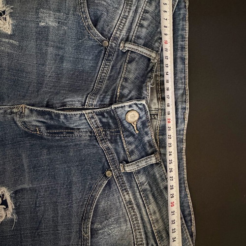 Jean and Tshirt set like new, large, with rips