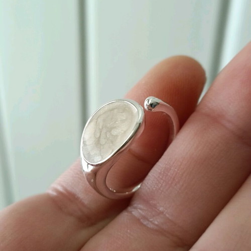 Women's adjustable ring with enamel stone 925 silver plated new