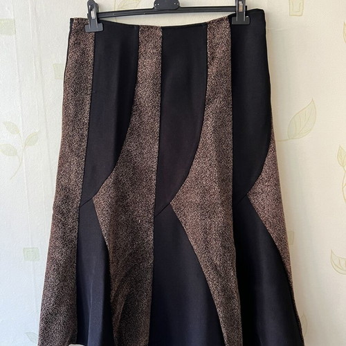 A-Style Brown Skirt with Back Zipper New