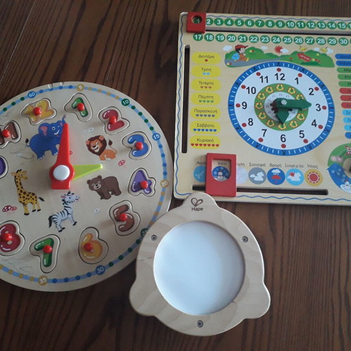 Wooden children's toys used, set of 3 pieces