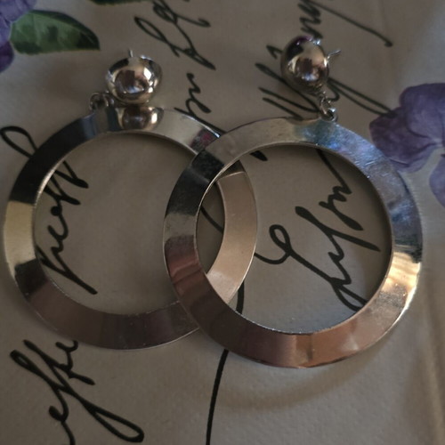 Earrings set used, silver color