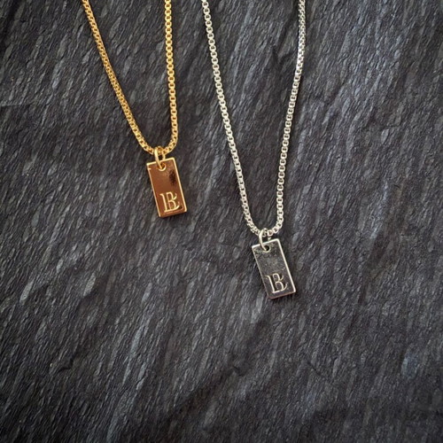 Monogram necklace stainless steel gold and silver new
