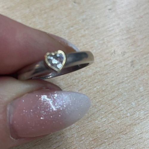 Silver gold ring 925 and 585 used, size 55