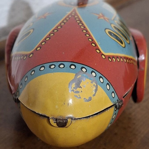 Atomic Rocket Tin Toy 1950s Masudaya Japan used, working mechanical