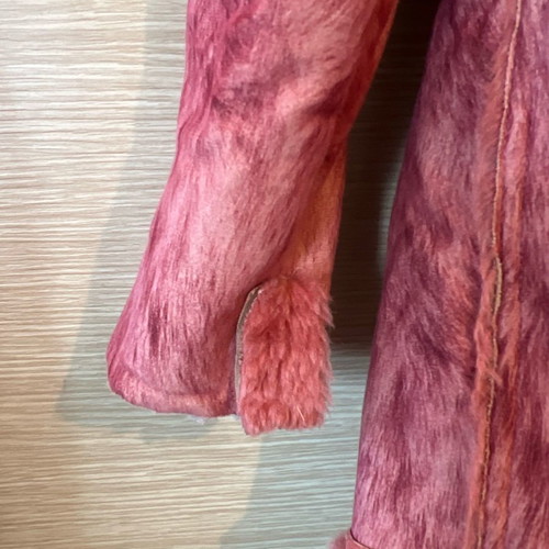 Girls' coat like new, warm, red multicolor, size 128 cm