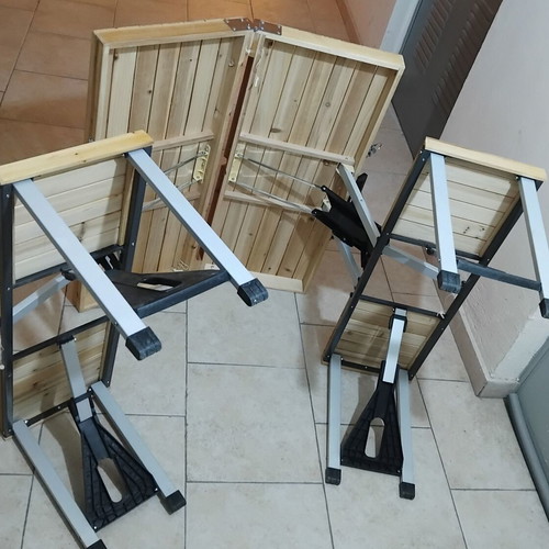 Τραπέζι κάμπινγκ με 4 ξύλινα καθίσματα καινούργιο, πτυσσόμενο φορητό