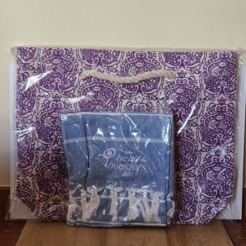 Beach set: new Head & Shoulders cotton towel and bag