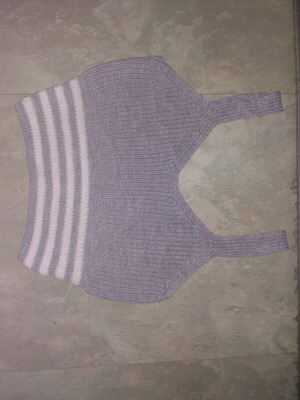 Bustier sweater like new, small size, white and gray