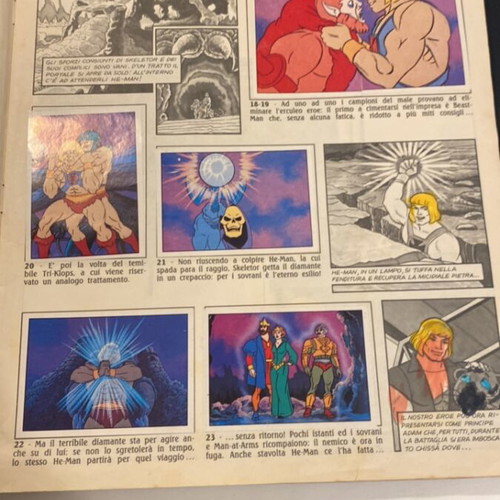 Panini Masters of the Universe Sticker Album used for transfer
