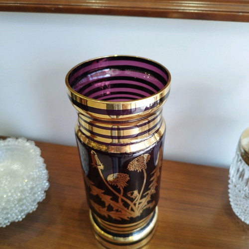 Bohemian vase used with gold decoration