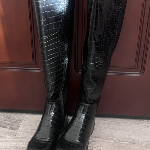 Envie black croco high boots size 38