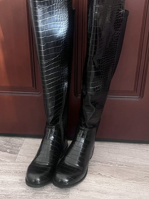 Envie black croco high boots size 38