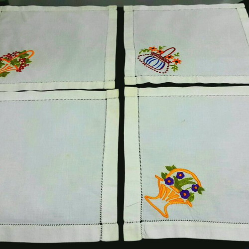Set of 12 vintage handmade table linens like new