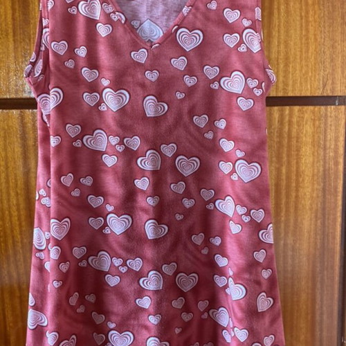 Raindream sleeveless nightdress medium, like new, coral pink with hearts
