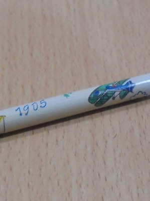 Bohemia Works old wooden pencil with airplanes new