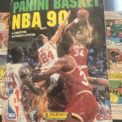 Panini Basket NBA 90 sticker album used with 10 missing stickers