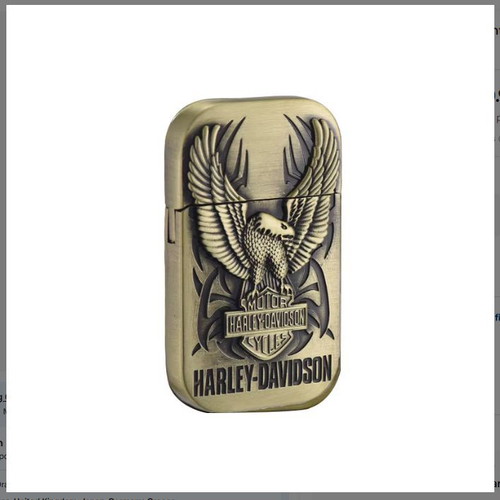 Harley-Davidson metal kerosene lighter bronze embossed