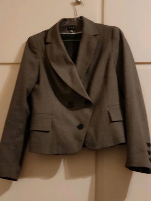 Women's Fitted Jacket like new, white and gray, size L